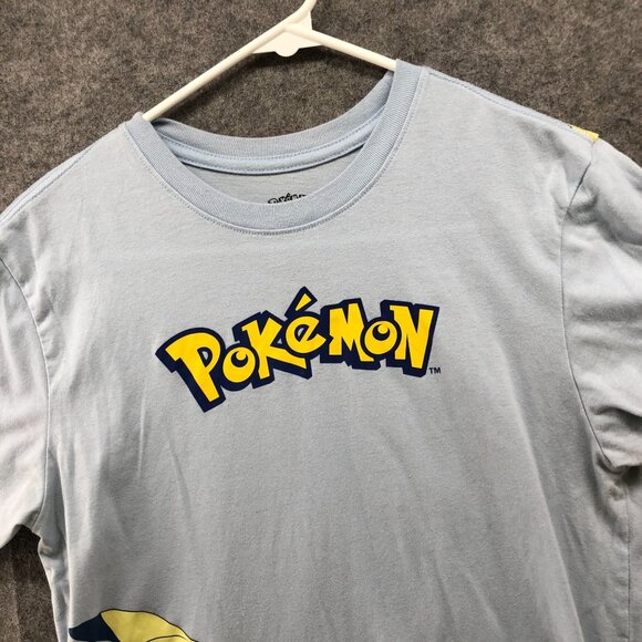 Pokemon Youth XXL (18) Pikachu T Shirt Blue Short Sleeve Crewneck Tee Teen - Picture 3 of 7